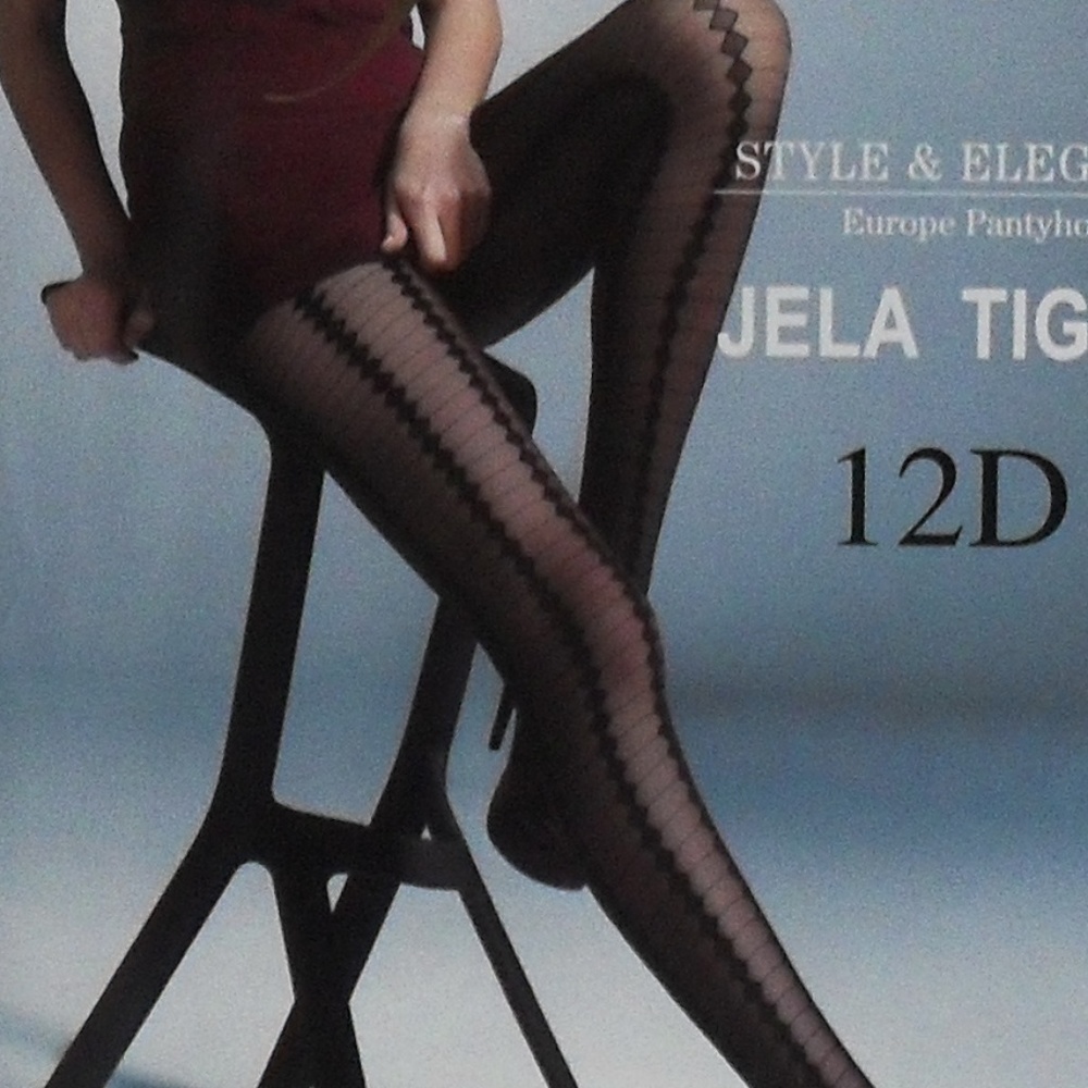 NWT Pantyhose Designer Black Tianzi Tights OS